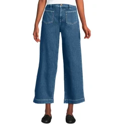 Soft Denim 7/8-Hose mit weitem Bein für Damen