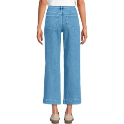 Soft Denim 7/8-Hose mit weitem Bein für Damen