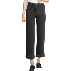 Soft Denim 7/8-Hose mit weitem Bein für Damen