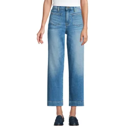 Soft Denim 7/8-Hose mit weitem Bein für Damen