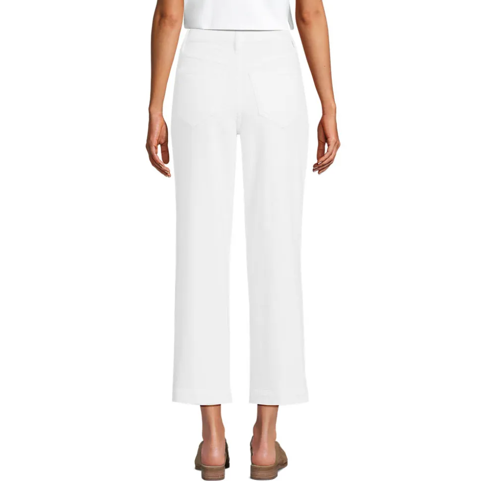 Soft Denim 7/8-Hose mit weitem Bein für Damen