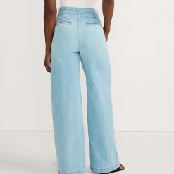 Soft Denim Matrosenjeans mit extraweitem Bein High Waist für Damen