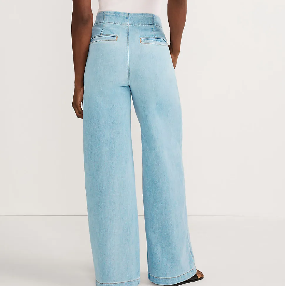Soft Denim Matrosenjeans mit extraweitem Bein High Waist für Damen