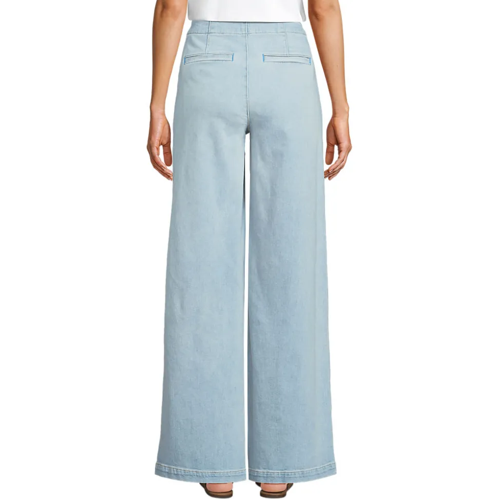 Soft Denim Matrosenjeans mit extraweitem Bein High Waist für Damen