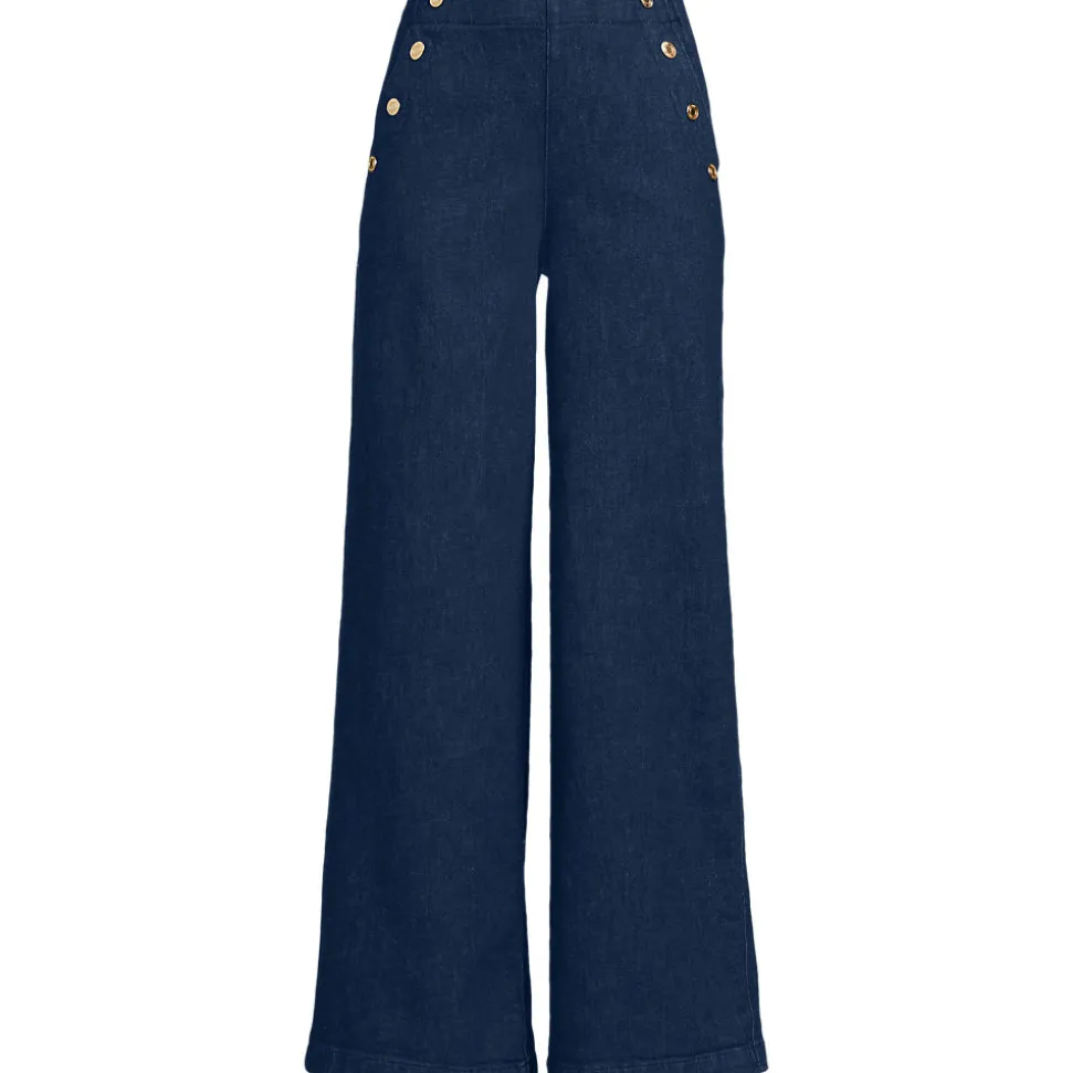 Soft Denim Matrosenjeans mit extraweitem Bein High Waist für Damen