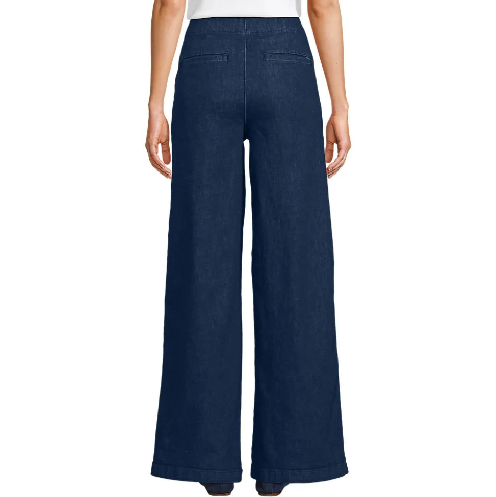 Soft Denim Matrosenjeans mit extraweitem Bein High Waist für Damen