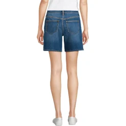 Soft Denim Mid Waist Jeansshorts 18 cm