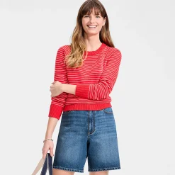 Soft Denim Mid Waist Jeansshorts 18 cm