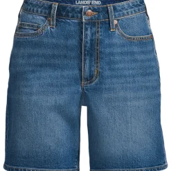 Soft Denim Mid Waist Jeansshorts 18 cm