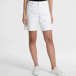 Soft Denim Mid Waist Jeansshorts 18 cm