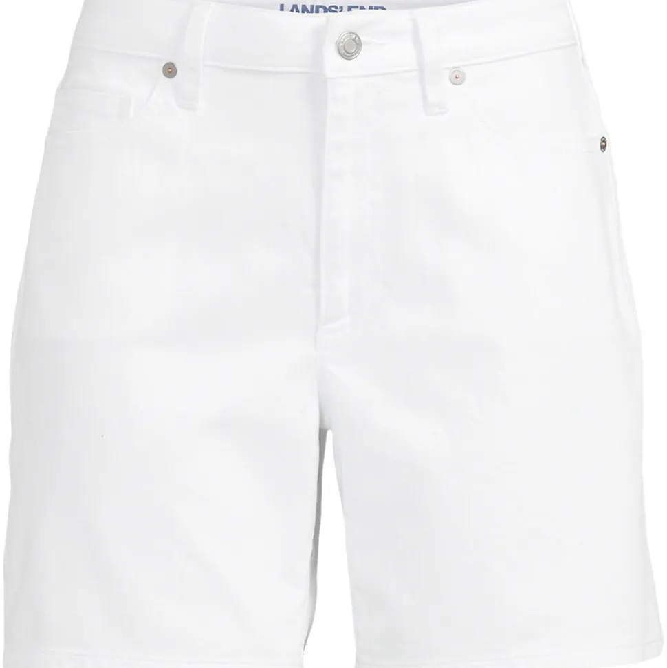 Soft Denim Mid Waist Jeansshorts 18 cm