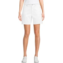 Soft Denim Mid Waist Jeansshorts 18 cm