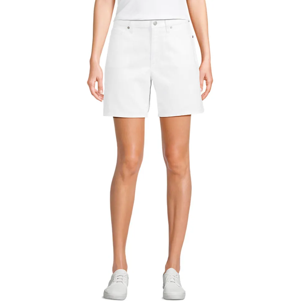 Soft Denim Mid Waist Jeansshorts 18 cm