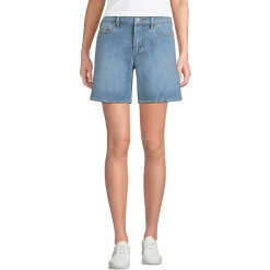 Soft Denim Mid Waist Jeansshorts 18 cm