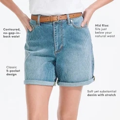 Soft Denim Mid Waist Jeansshorts 18 cm