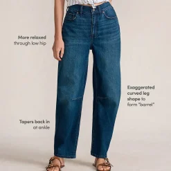 Soft Denim Relaxte Barrel-Jeans Mid Waist