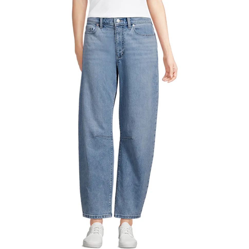 Soft Denim Relaxte Barrel-Jeans Mid Waist