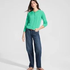 Soft Denim Relaxte Straight Fit Jeans Mid Waist für Damen