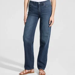 Soft Denim Relaxte Straight Fit Jeans Mid Waist für Damen