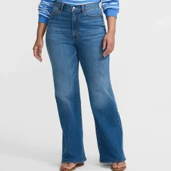 Soft Denim Schlagjeans High Waist