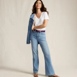 Soft Denim Schlagjeans High Waist