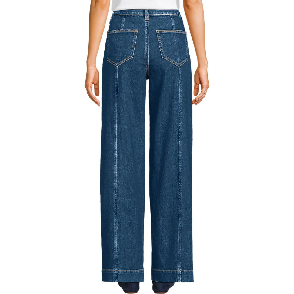 Soft Denim Utility-Jeans mit weitem Bein für Damen