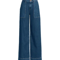 Soft Denim Utility-Jeans mit weitem Bein für Damen