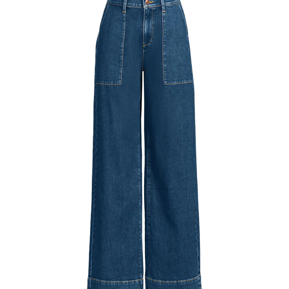 Soft Denim Utility-Jeans mit weitem Bein für Damen