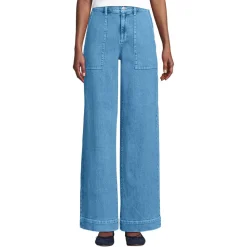 Soft Denim Utility-Jeans mit weitem Bein für Damen