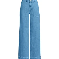 Soft Denim Utility-Jeans mit weitem Bein für Damen