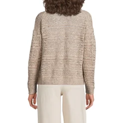 Soft Ease Ajour-Cardigan aus Leinenmix für Damen