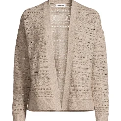 Soft Ease Ajour-Cardigan aus Leinenmix für Damen