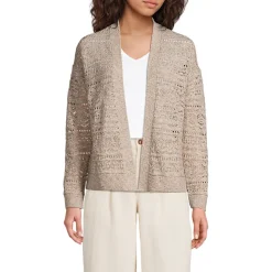 Soft Ease Ajour-Cardigan aus Leinenmix für Damen