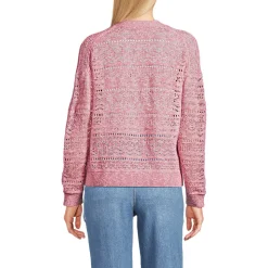 Soft Ease Ajour-Cardigan aus Leinenmix für Damen