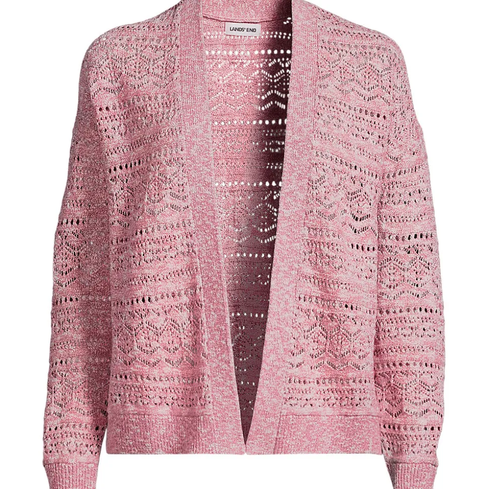 Soft Ease Ajour-Cardigan aus Leinenmix für Damen