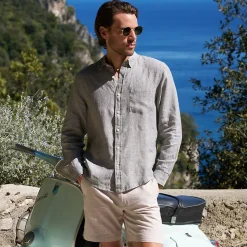 Soft Ease Classic Fit Leinenmix-Shorts für Herren, 18 cm