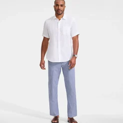 Soft Ease Classic Fit Schlupfbund-Hose aus Leinenmix für Herren