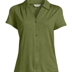 Soft Ease Polobluse aus Leinenmix für Damen