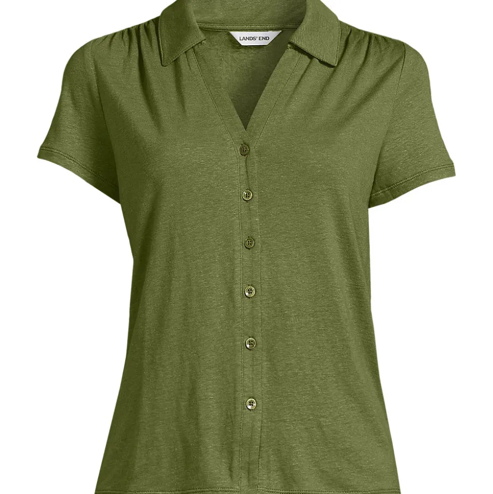 Soft Ease Polobluse aus Leinenmix für Damen