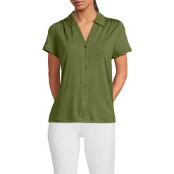 Soft Ease Polobluse aus Leinenmix für Damen