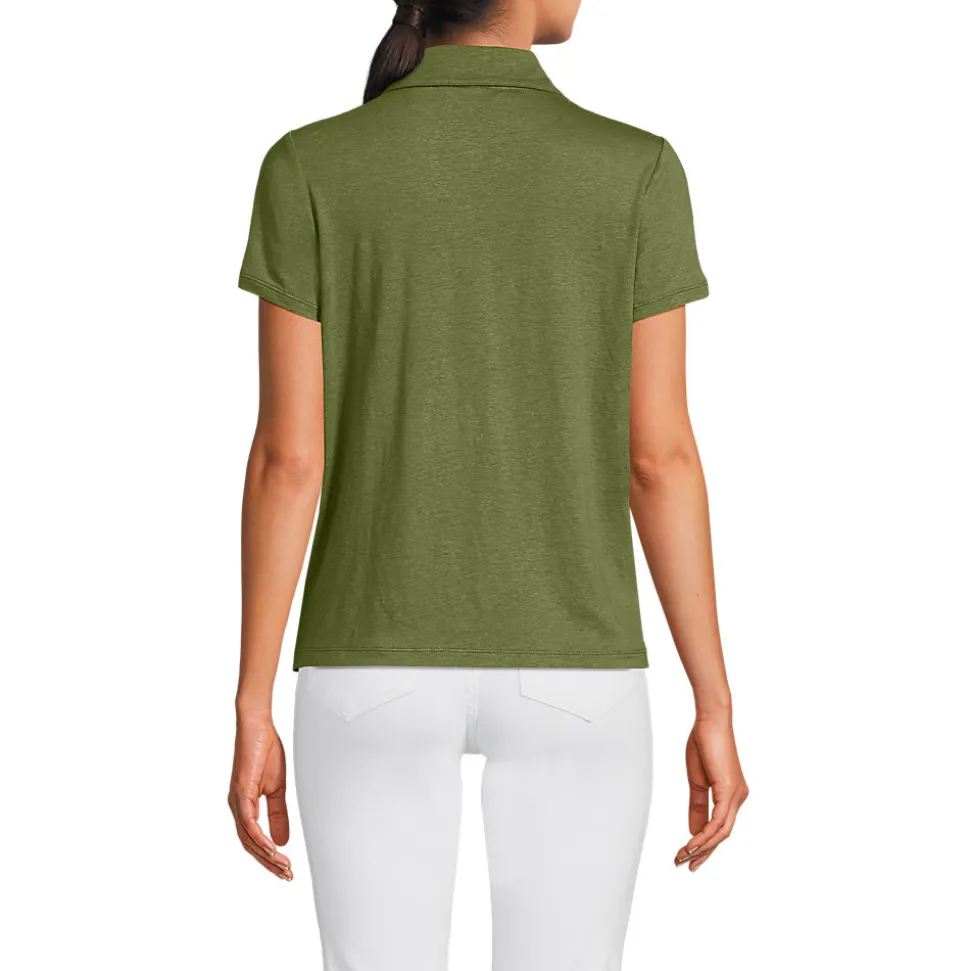 Soft Ease Polobluse aus Leinenmix für Damen
