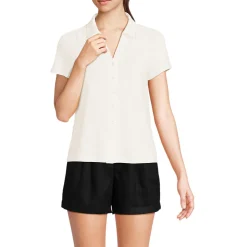 Soft Ease Polobluse aus Leinenmix für Damen