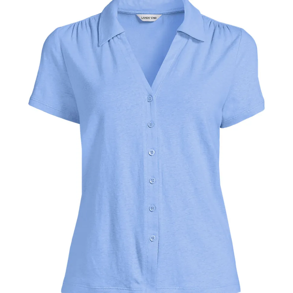 Soft Ease Polobluse aus Leinenmix für Damen