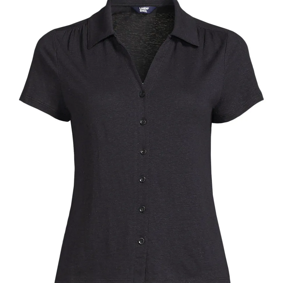 Soft Ease Polobluse aus Leinenmix für Damen