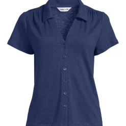 Soft Ease Polobluse aus Leinenmix für Damen