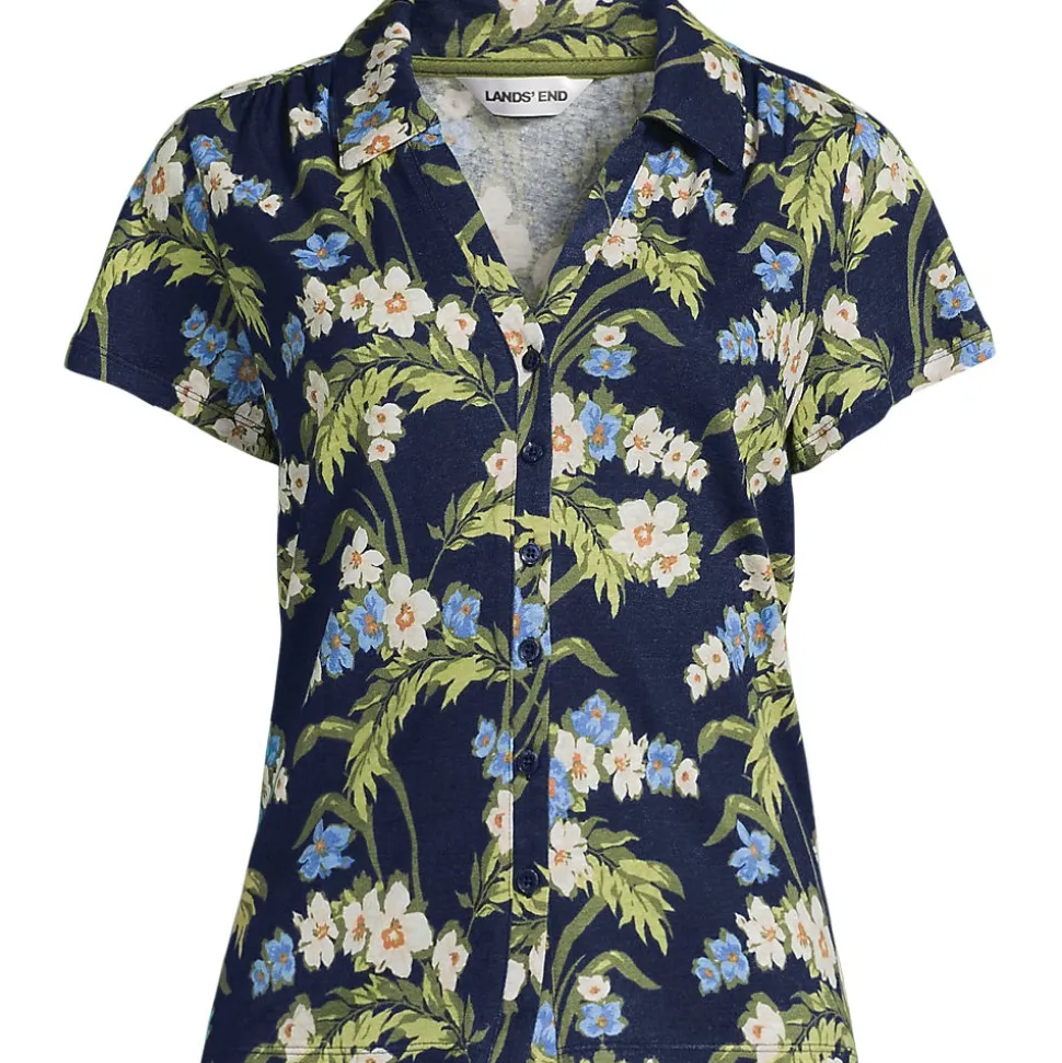 Soft Ease Polobluse aus Leinenmix für Damen
