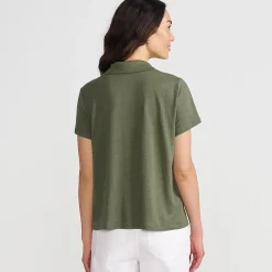Soft Ease Polobluse aus Leinenmix für Damen