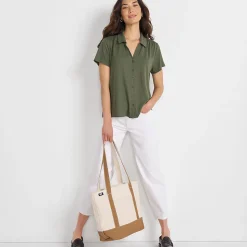 Soft Ease Polobluse aus Leinenmix für Damen