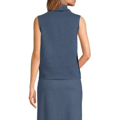 Softes ärmelloses Jersey-Rollkragenshirt für Damen