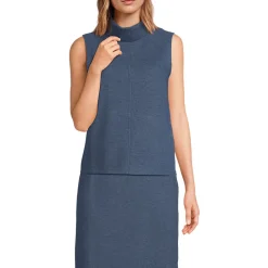 Softes ärmelloses Jersey-Rollkragenshirt für Damen